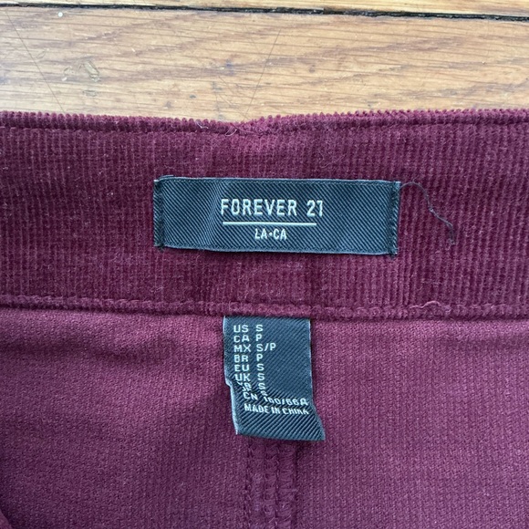 Forever 21 - Women's Burgundy Corduroy Skirt - Picture 5 of 7